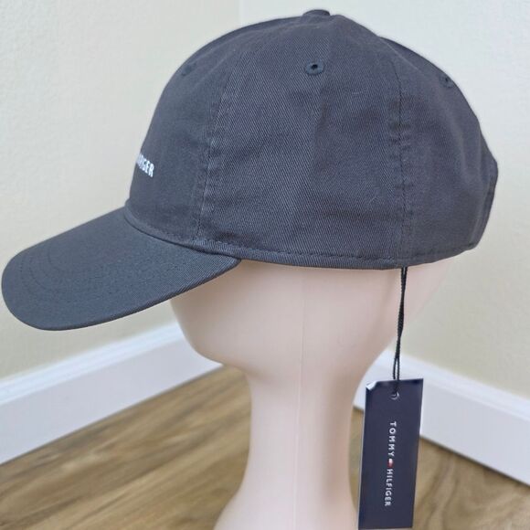 🔸️NWT Tommy Hilfiger Gray Logo Unisex Adjustable Baseball Hat One Size - Picture 6 of 10